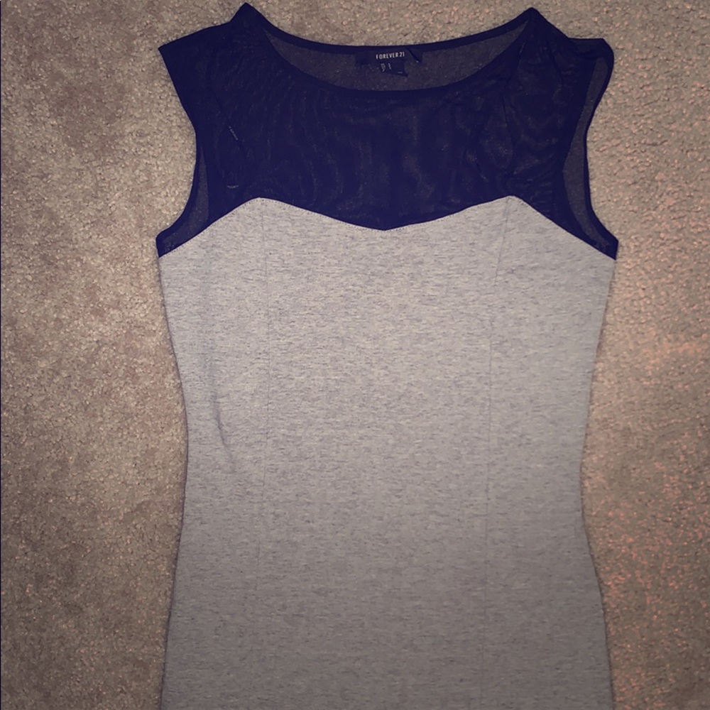 Forever 21 gray mini dress with black mesh s